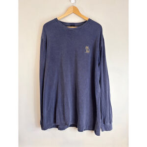 OVO October's Very Own Long Sleeve Washed Blue Crew Neck T-Shirt Men's Size XL